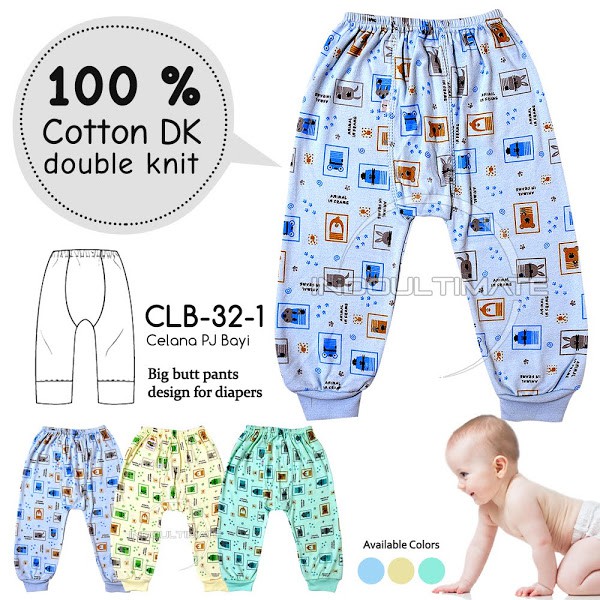 Celana Panjang bayi Katun DoubleKnit CLB-32-1 Baju pakaian Tidur Anak bayi newborn Cowok Cewek