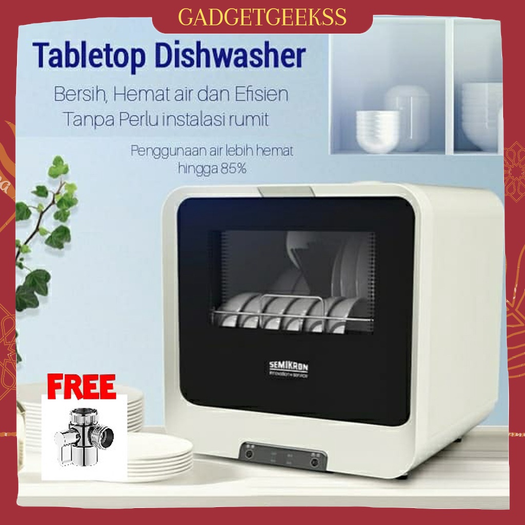 Semikron T1 Tabletop Dishwasher Mini Mesin Cuci Piring Otomatis