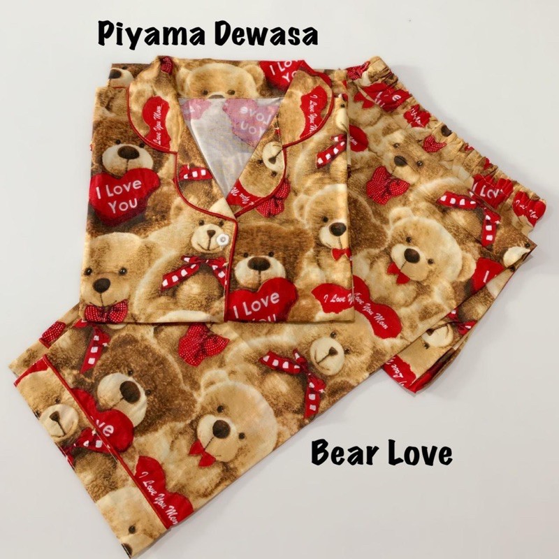 Piyama BEAR LOVE bisa couple mom kids and family / couple keluarga