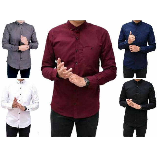 BIG SALE KEMEJA POLOS LENGAN PANJANG LENGAN PENDEK SAMPAI SIZE JUMBO M L XL XXL XXXL TERMURAH