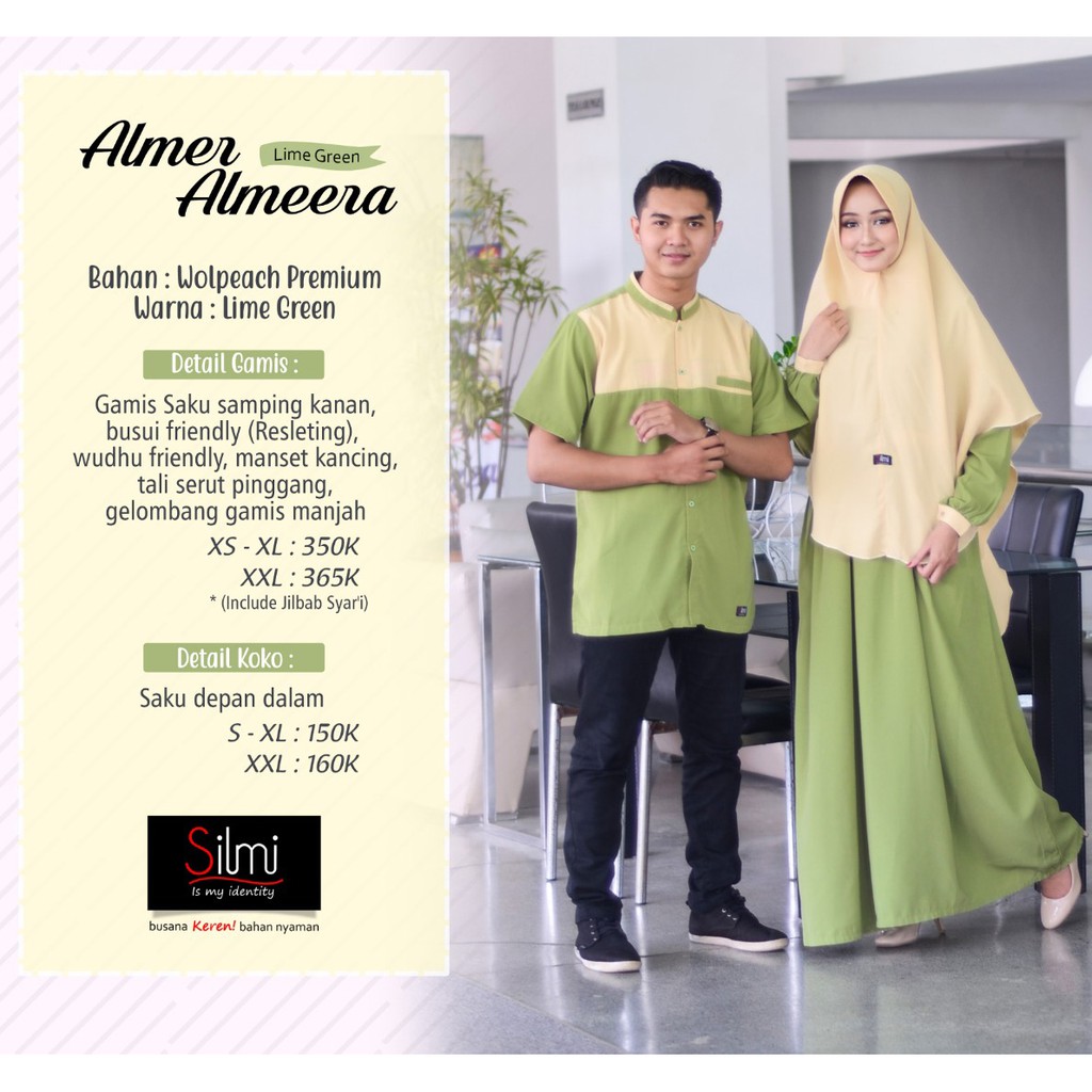 Gamis Syar'i Couple Terbaru bahan Wolfis