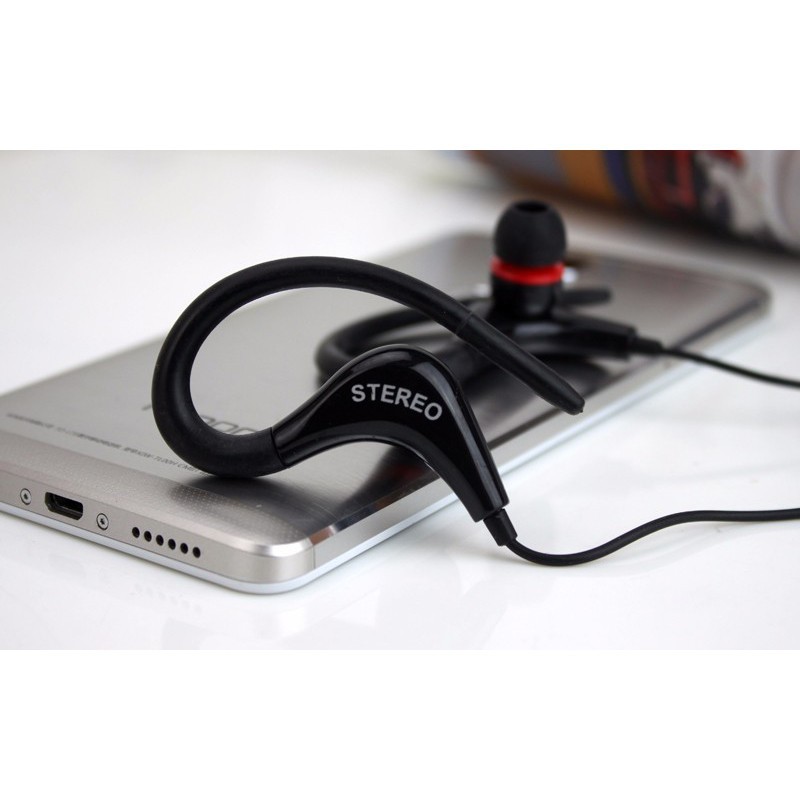 Earphone Sport Extra Bass Handsfree with Microphone SF-878 Black Grab Medan