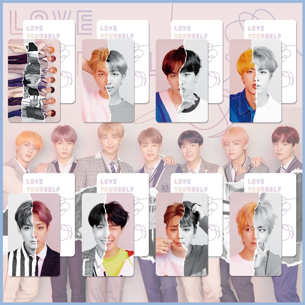 8pcs / set Kartu ANSWER BTS LOVE YOURSELF Bahan Plastik Ukuran Kecil