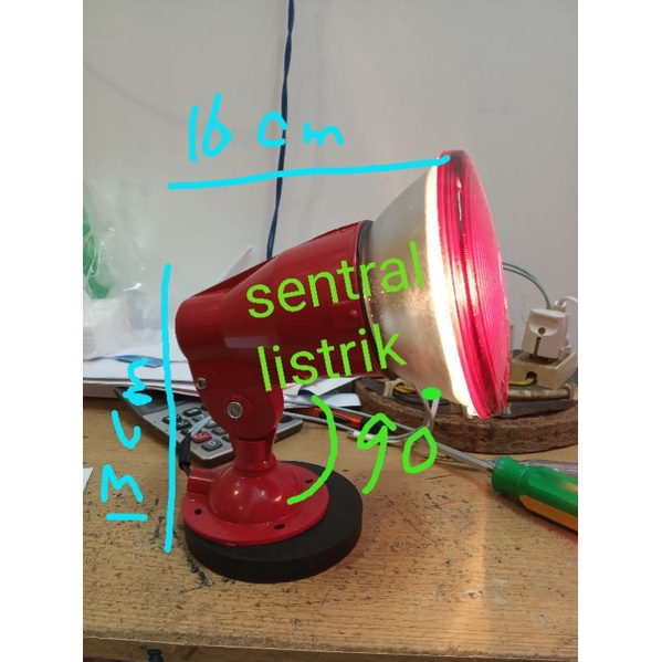 rumah lampu dudukan + kabel colokan untuk bohlam Philips infrared (tanpa bohlam)