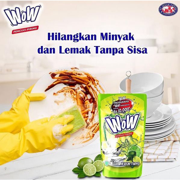 ORIGINAL WOW Pencuci Piring Jeruk Nipis 700ml / WOW Diswash Diswah Lime / HELLOMARTID