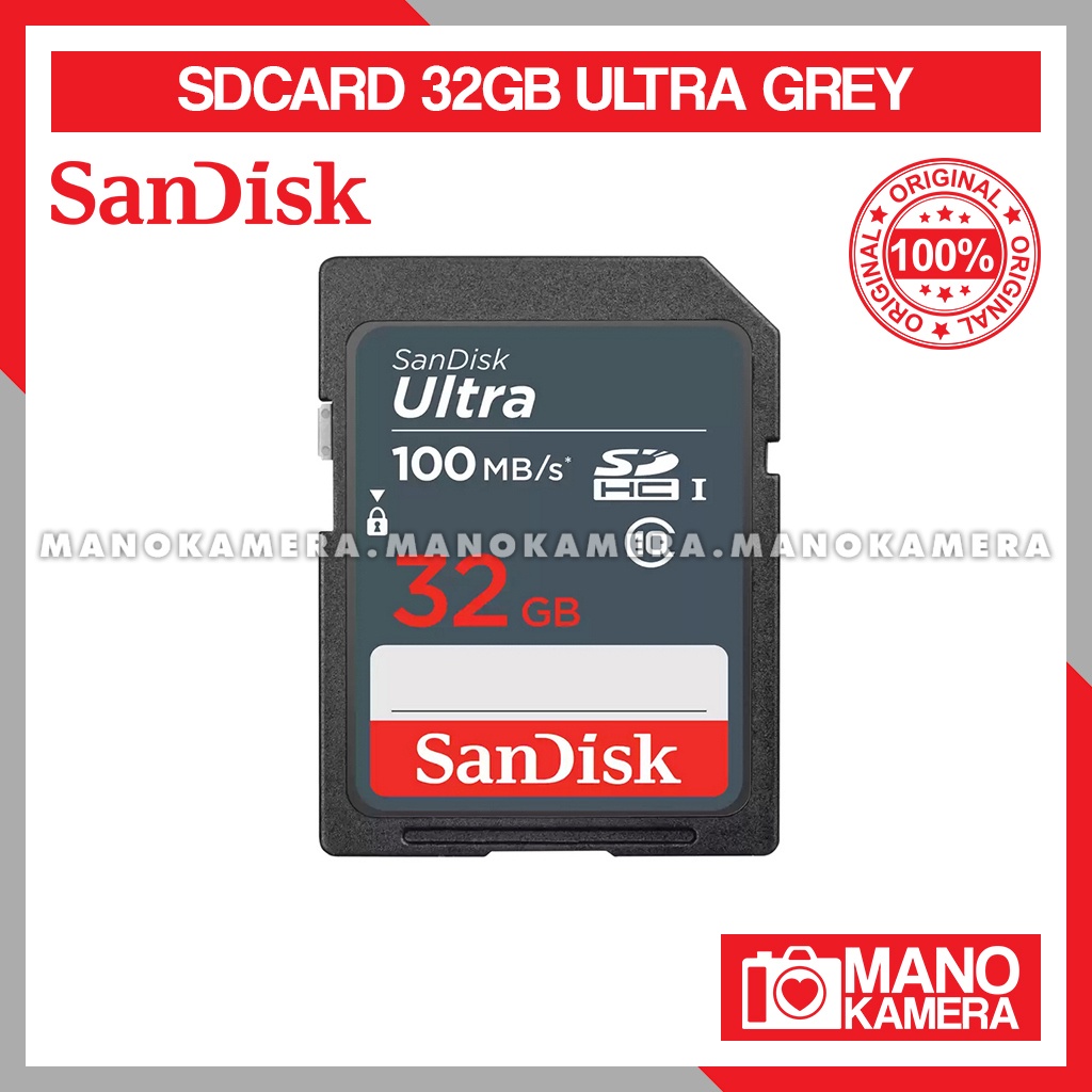 SD Card 32GB Sandisk Ultra Class 10 U1 UHS-I 100MBps SDcard