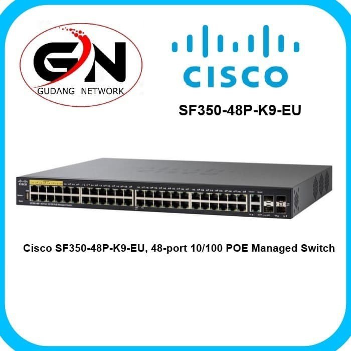 Cisco SF350-48P-K9-EU, 48-port 10/100 POE Managed Switch