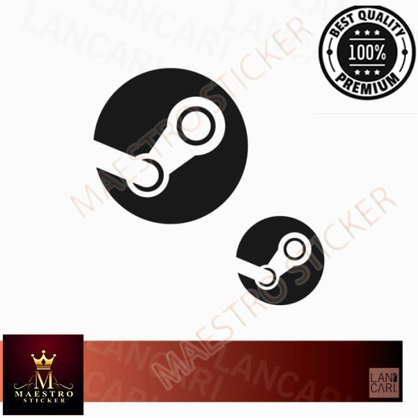 

M.STICKER Sticker Cutting Steam Games Logo Vinyl cut Stiker - Putih