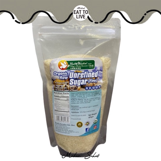 

Health Paradise Organic Raw Unrefined Sugar 400gr / Gula Organik