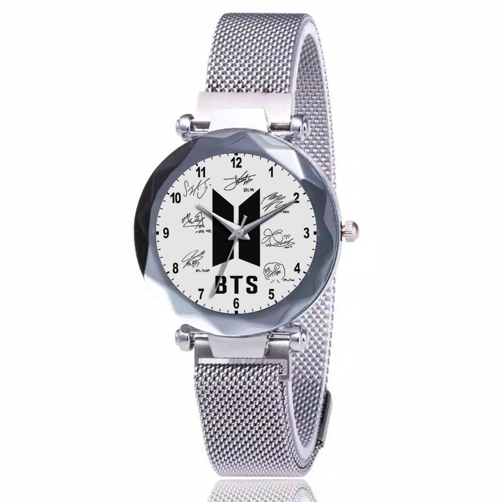 Jam Tangan Wanita Custom - KPOP BTS Free Box &amp; Batre Cadangan 1