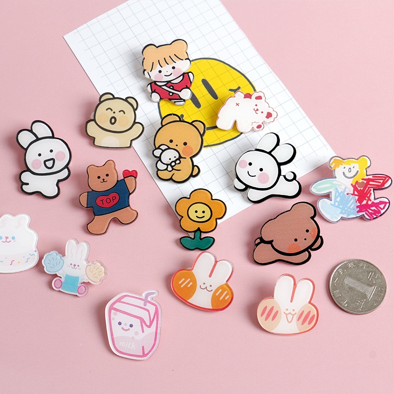 PART 1 CUTE PIN BROOCH PIN BROS ACRYLIC AKRILIC KOREAN STYLE CUTE IMPORT JW063 (KIM)