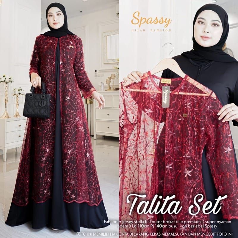 Talita set gamis wanita fashion solo recommended high quality