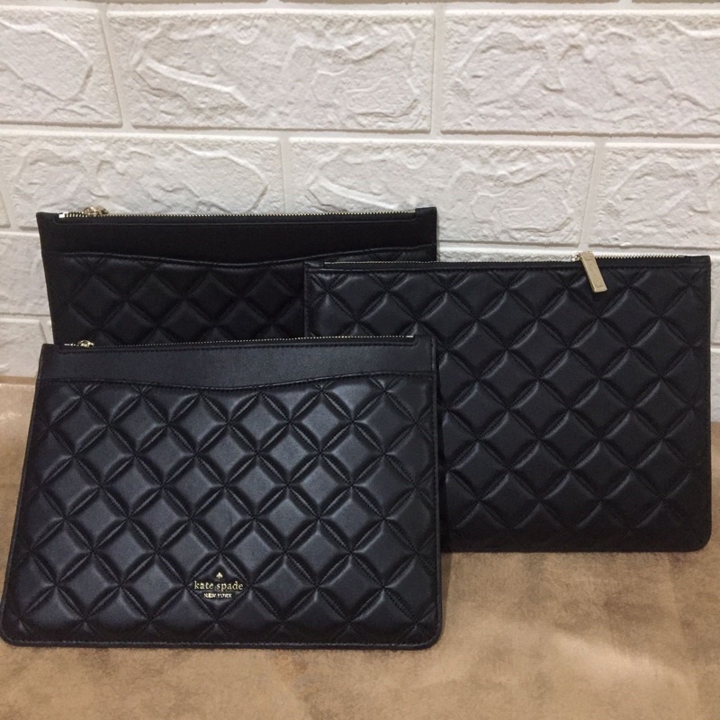 Kate spade natalia large zip pouch black