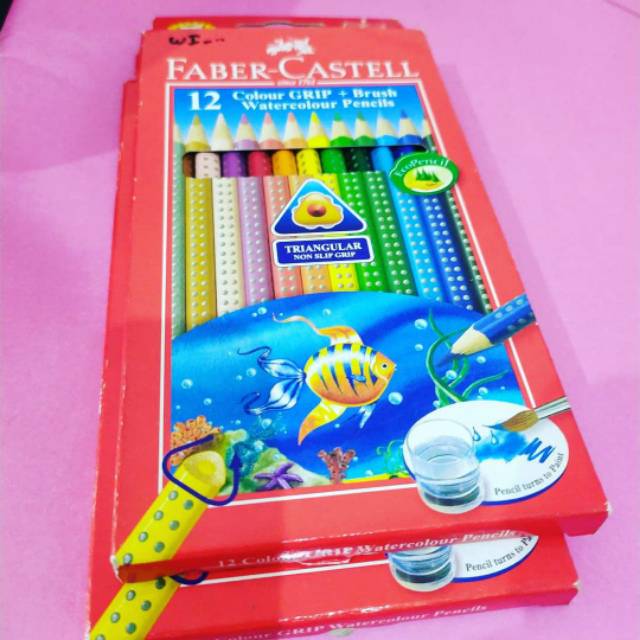 

Pensil Warna FABER CASTELL Watercolour 12 Grip (+Brush)