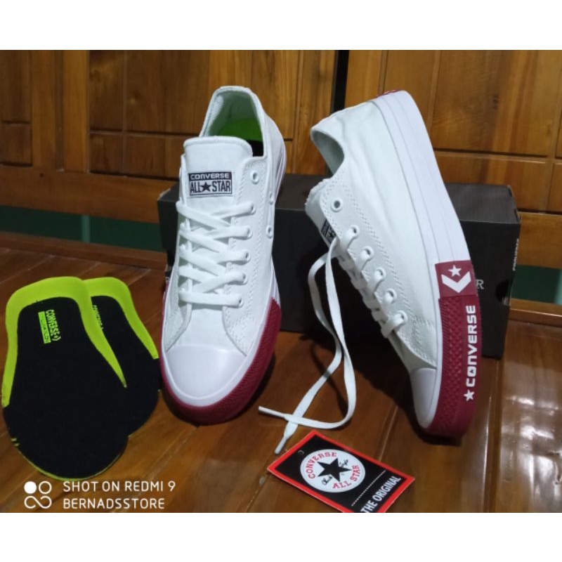 Sepatu Sneakers Terbaru Converse  Chuck Taylor ll low pendek army black ox white-7