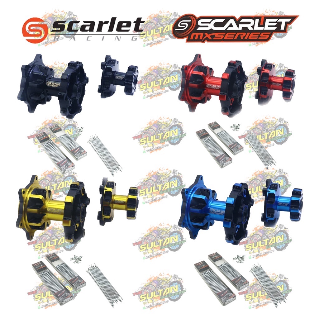 TROMOL DEPAN BELAKANG + RUJI CRF 150 L HOLE 36 DOUBLE BEARING SCARLET RACING