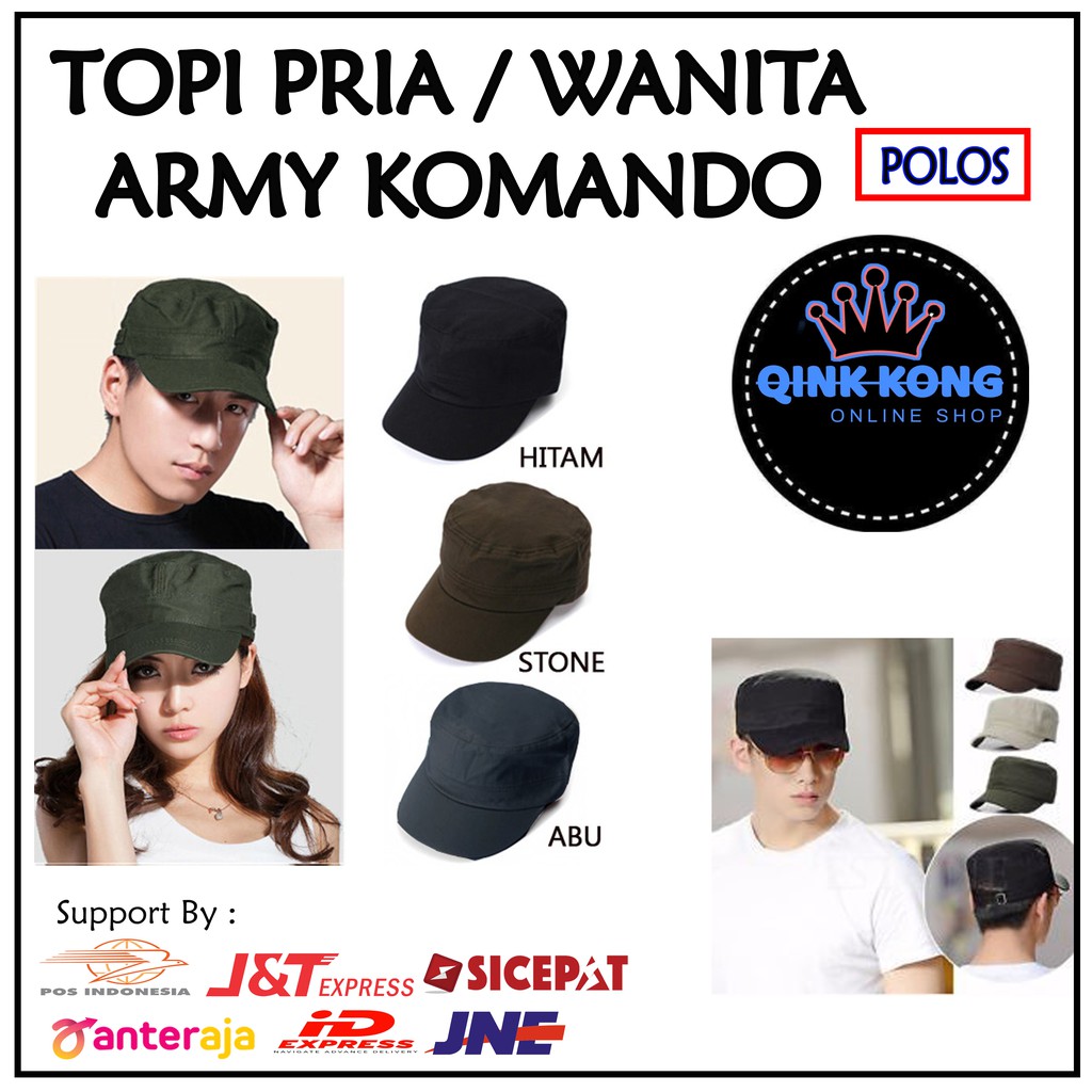 Topi Komando Polos / Topi Komando Army / Topi Tentara Militer