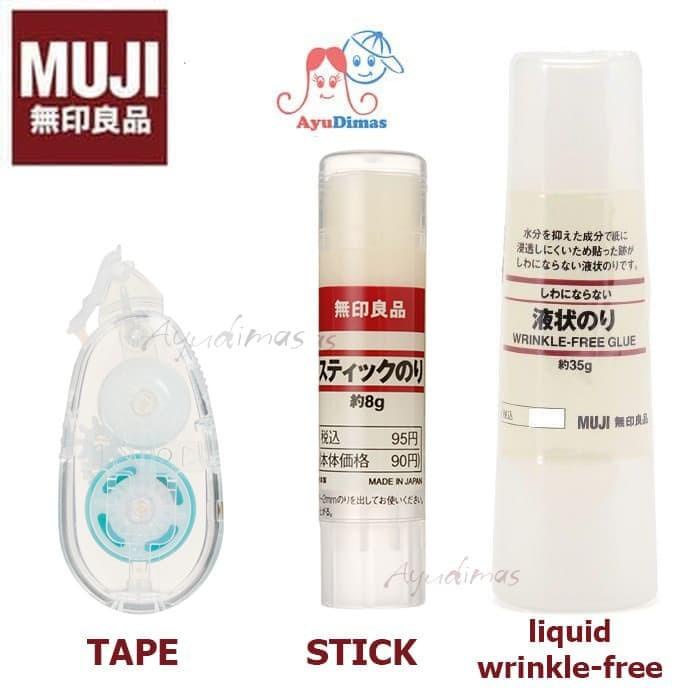 

New Best Seller Stapl | Muji - Glue Stick / Tape / Wrinkle Free - Lem Stik / Perekat Cair