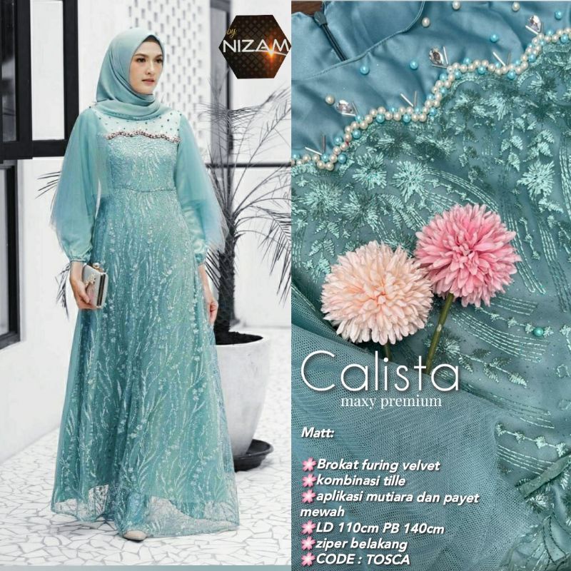 Calista Maxy Luna Dress Tile Mutiara Dress Brukat Wisuda Brokat Terbaru Gaun Pesta Mewah Gamis Kondangan Jumbo ld 120cm Dress Brukat Remaja Muslimah Gamis Muslim Jumbo Gamis Lebaran Terbaru Outfit Bridesmaid Seragam Pernikahan