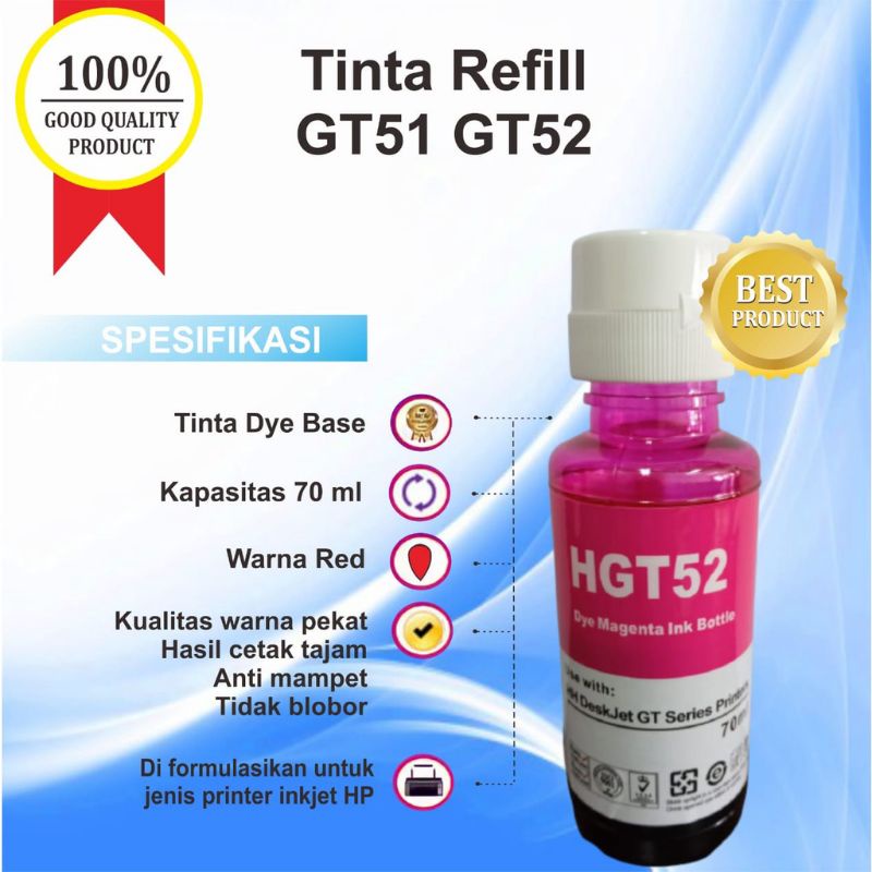 Tinta Compatible GT51 GT52 Refill Cartridge HP 680 678 802 46 704