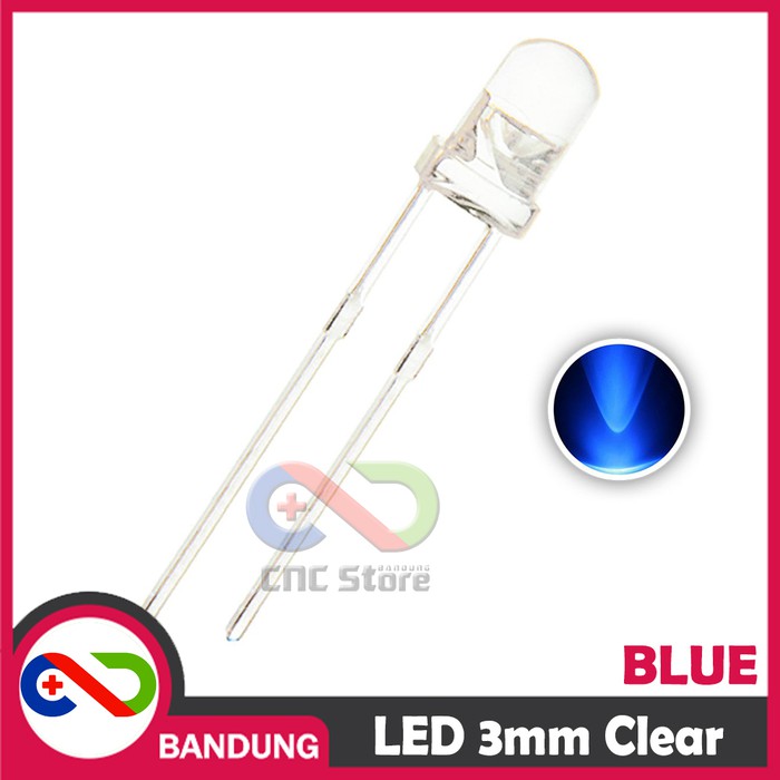 10PCS LED 3MM F3 SUPER BRIGHT BLUE BIRU CLEAR