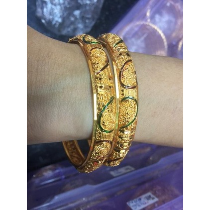 Bagus Gelang dubai ethnik etnik india tidak luntur emas mas bangle ..
