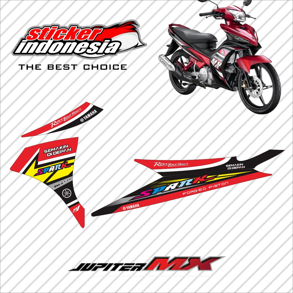 Striping Jupiter Mx 135 Striping Mx New Sticker Jupiter Mx  SPARK MERAH KUNING
