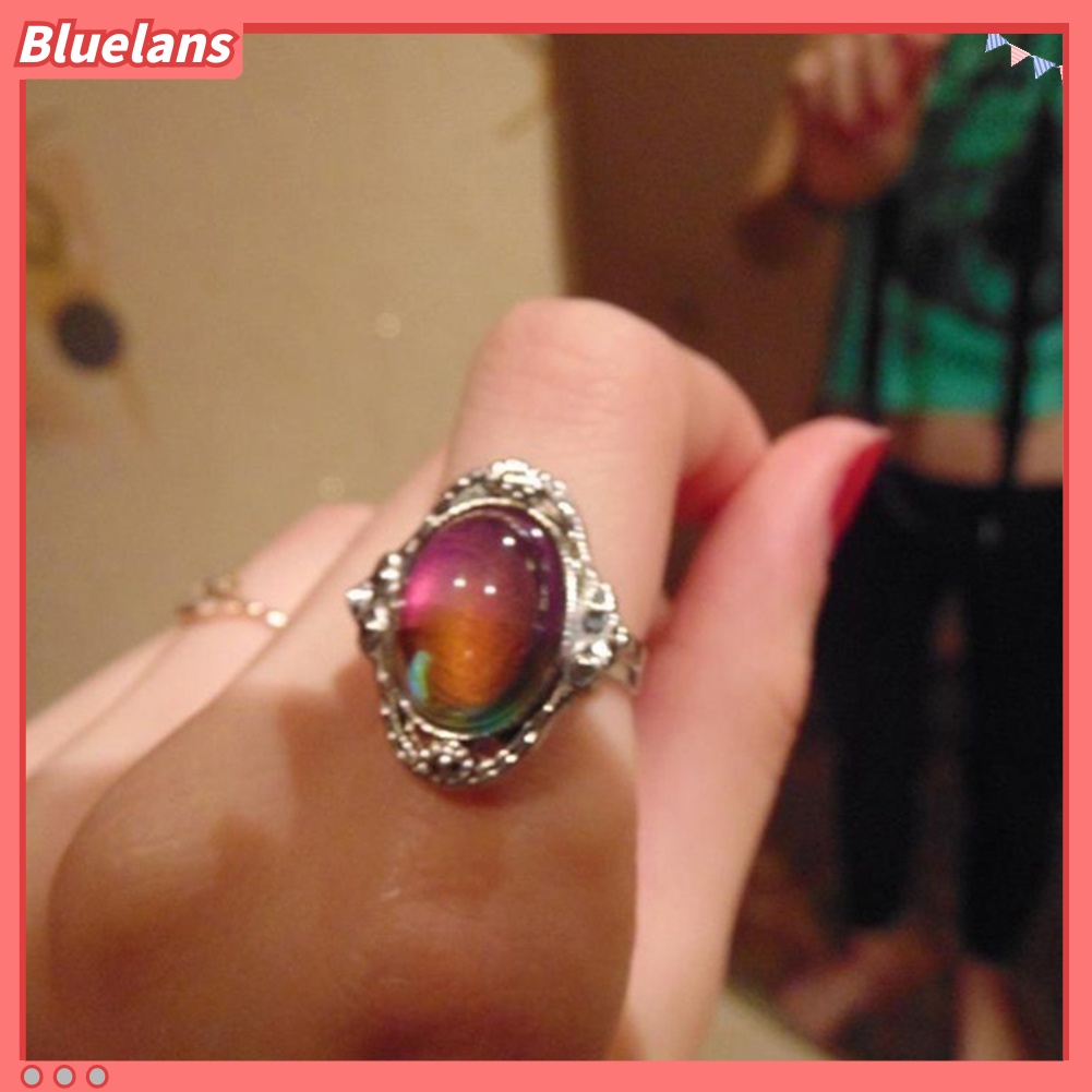 Bluelans Vintage Unisex Mood Changing Color Ring Adjustable Temperature Control Band