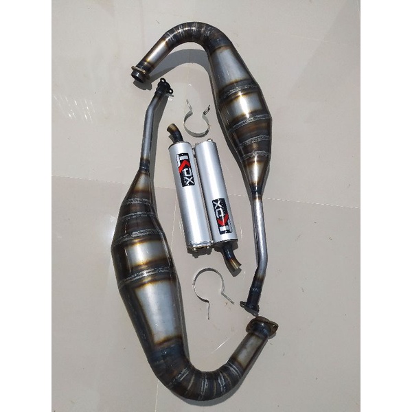 Knalpot ninja Kdx plat karat Suara garing kemrincing rr atau r dan ss-1