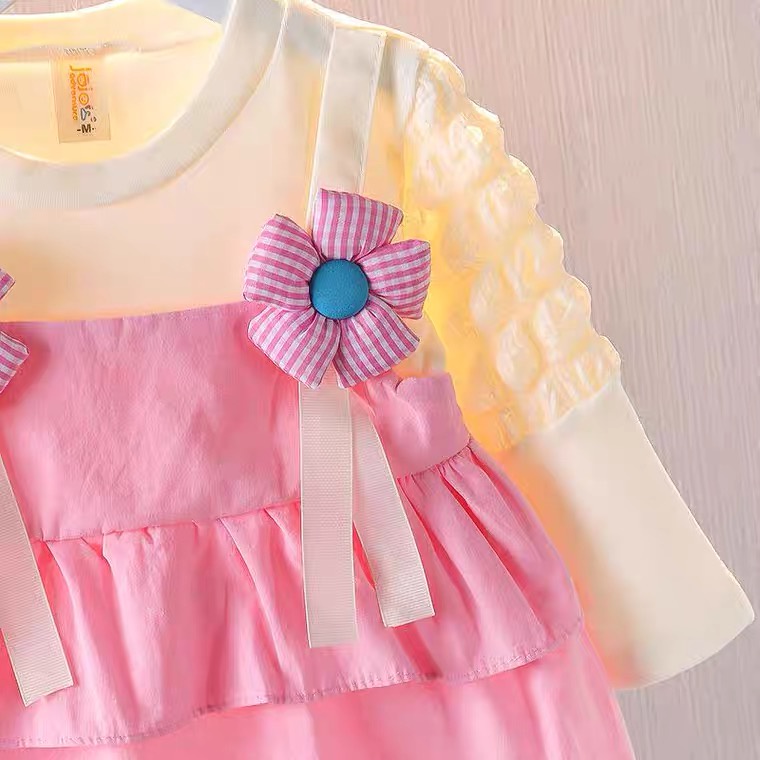 【Happy Baby】0-4Tahun QZ-94  Dress  anak perempuan/Gaun putri lengan panjang  Fashion Anak