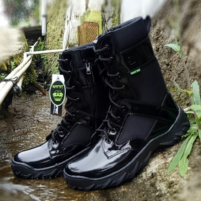 SEPATU PDL NINJA KULIT ASLI KILAP SEPATU PDL MARCHAZ SEPATU PDL TNI POLRI SECURITY SATPAM SALPOL PP