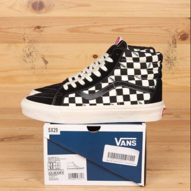 Vans Sk8 Hi OG Lx Checkerboard Black Original