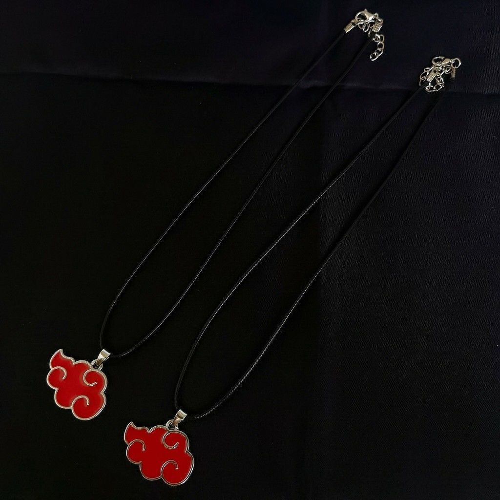 Anime Naruto Red Cloud Necklace  Accessories Personality Harajuku Style Wild Casual Pendant Trend