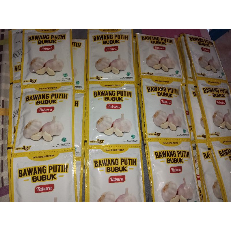 Bawang Putih bubuk Tabura 4gr 12 sachet (1renceng)