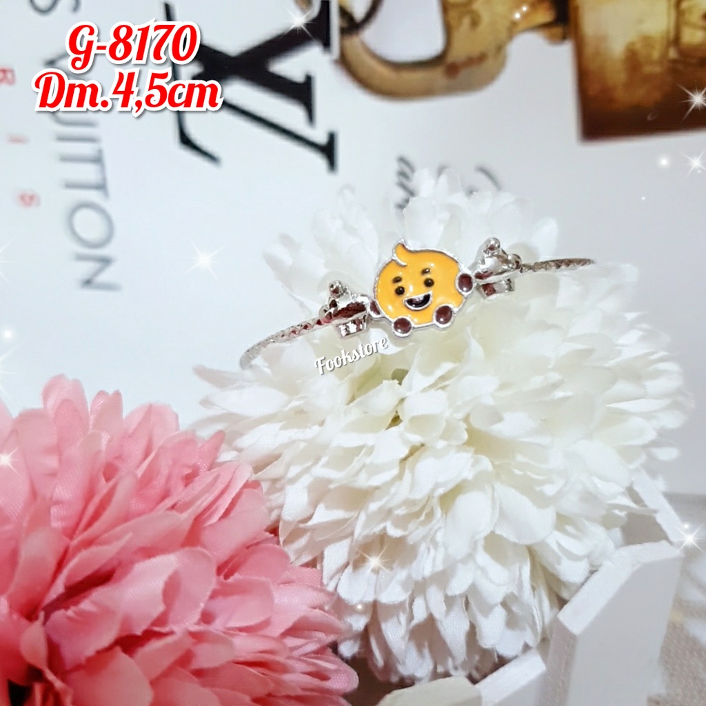 TERBARU GELANG ANAK XUPING MOTIF BT21 SILVER KARTUN KOREA/ANTI ALERGI