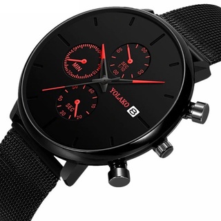 Jam Tangan YOLAKO  Casual Quartz Analog Casing Stainless Steel pria ANTI AIR (FREE BOX)