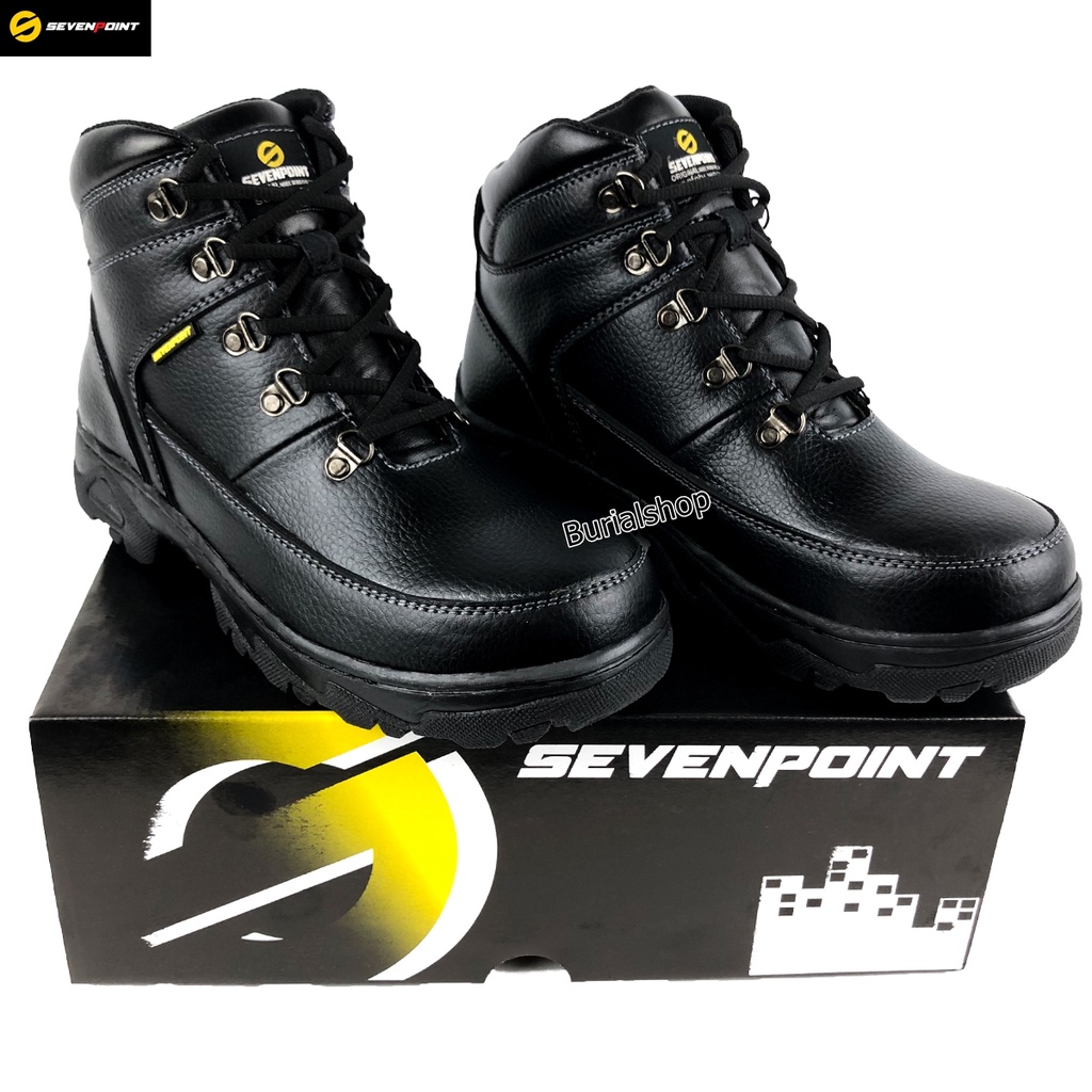 Sepatu Safety Boots Pria Wanita Original Sevenpoint Ujung Besi Proyek Touring Tracking Ujung Besi Kerja Proyek Lapangan Septy  Sefty Septi Shoes BS 06