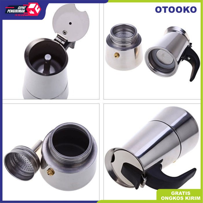 Mesin Teko kopi Moka Pot 300ML 6 Cup Espresso Coffee Machine Maker