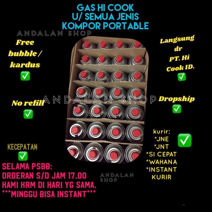 Gas Hi Cook Tabung Gas Portable Gas kaleng Gas hi cook pb