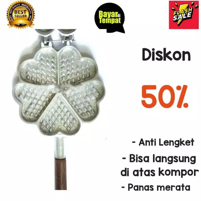 Cetakan Kue Wafel Hati Cetakan Bapel Hati Cetakan Wafel Cetakan Kue Wafel Tebal
