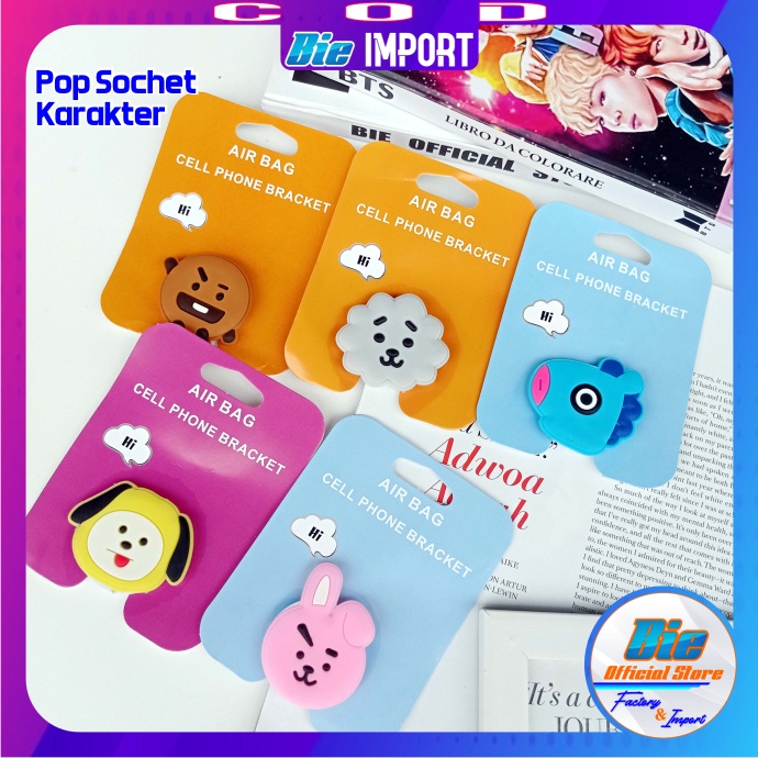 Pop Socket Karakter BTS Korean STyle Impor Best Seller