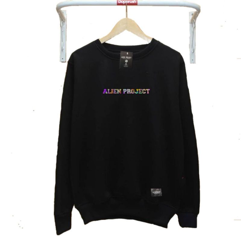 alien project money talk black sweater crewneck original pria free sticker bisa cod