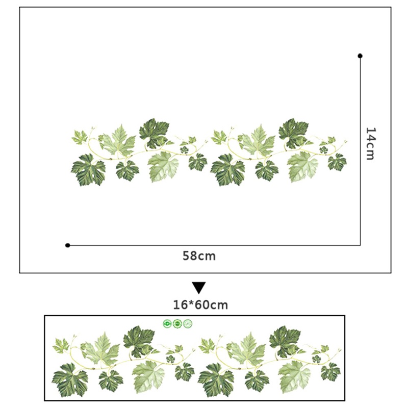 Stiker Dinding Desain Daun Hijau Merambat Dengan Perekat Untuk Dekorasi Ruang Tamu