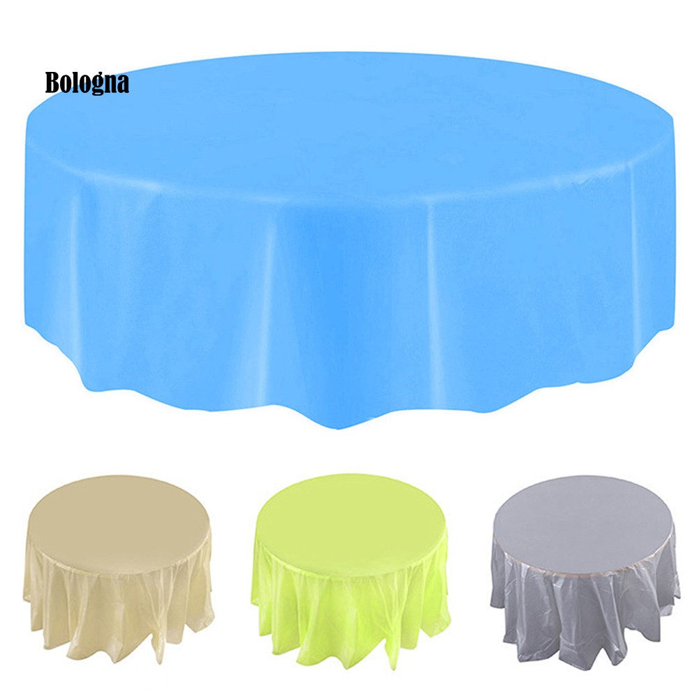 Lo Plastic Waterproof Large Wedding Party Disposable Circular Table Cloth Cover Shopee Indonesia