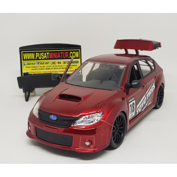 2012 SUBARU WRX STi - WIDEBODY - MERAH - SKALA 24 - JADA (DIECAST)