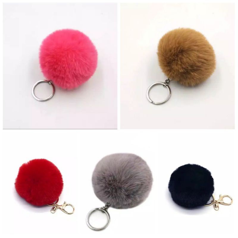 POMPOM - gantungan tas pom pom bulat bulu Murah
