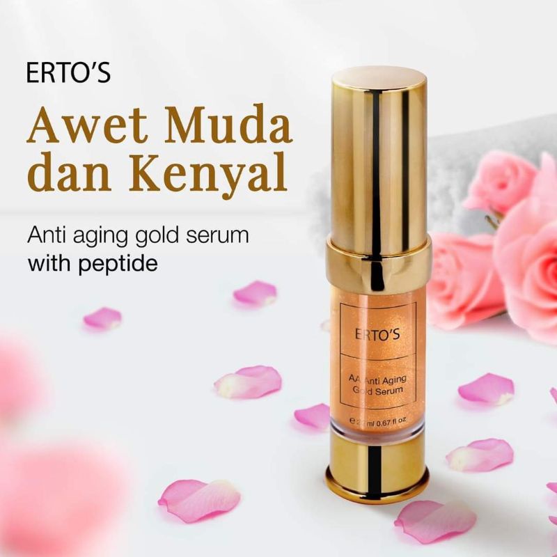 PENGENCANG WAJAH PENGHILANG KERUTAN ASLI BPOM ORIGINAL ERTOS AA ANTI AGING GOLD SERUM ANTI PENUAAN D