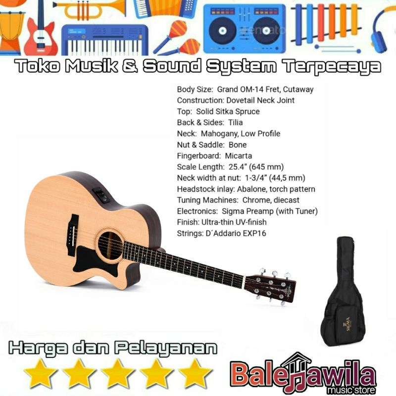 Gitar Sigma GTCE Guitar Sigma Akustik Elektrik Sigma GTCE