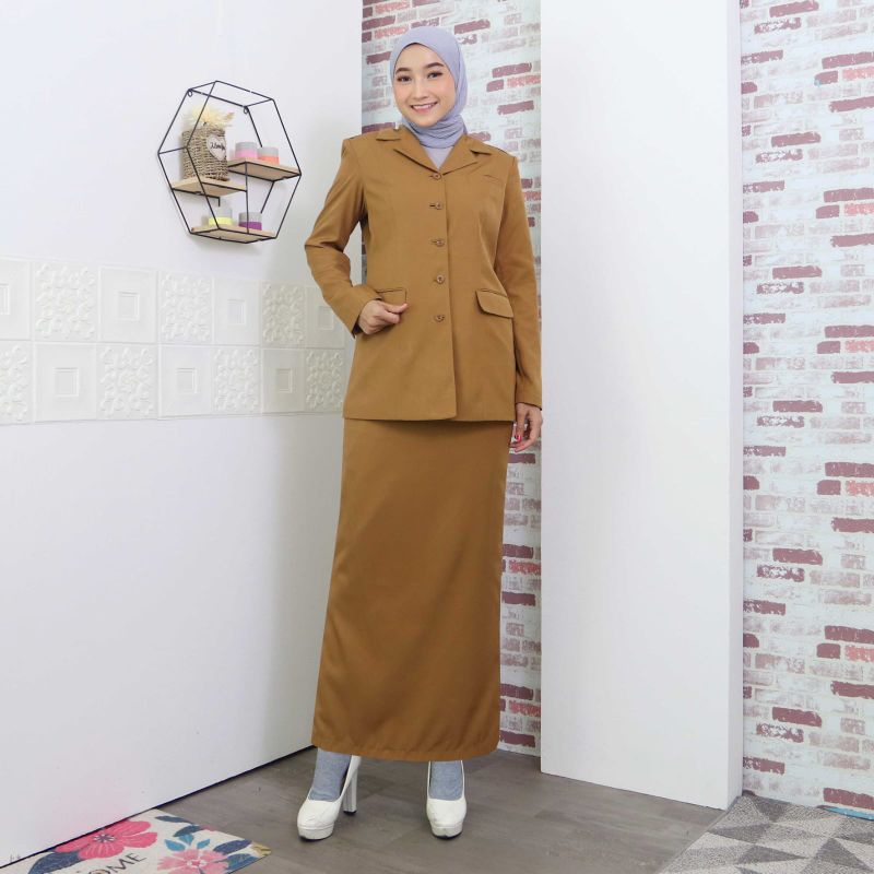 Seragam Pemda Muda / Khaki Muda /keki muda / Baju Pemda Wanita / Pemda Muda / Baju Wanita Pemda Wanita Rok Span / Seragam Pemda Muda Rok span / Baju PNS Pemda muda / Baju ASN Pemda muda / Seragam Pemda muda ASN PNS Terbaru / Seragam Pemda muda Baru