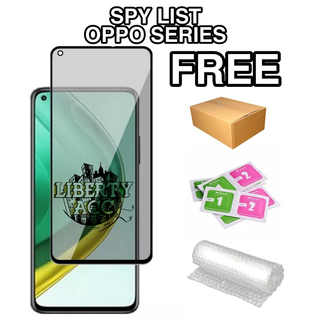 tempered glass anti spy list full cover oppo reno 2f/reno 3/reno 4/reno 4f/reno 5/reno 5 5G/reno 5 lite/reno 5z/reno 5k/reno 6/reno 6 5G/reno 6z/reno 7/reno 7 5G/reno 7 lite/reno 7 SE 5G/reno 8/reno 8 lite